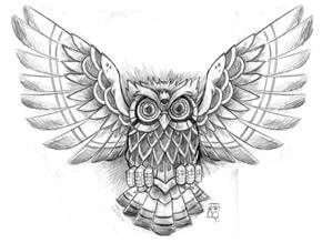 Owl Tattoo Design - see more designs on https://thebodyisacanvas.com