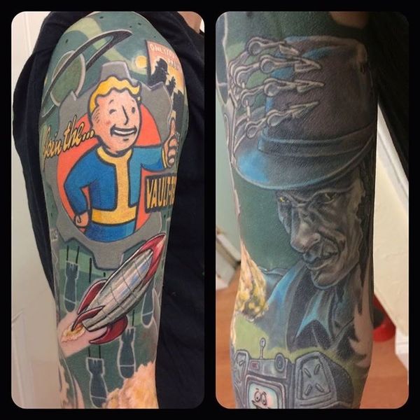 Biglebowski on Twitter Got my first tattoo done today its Yes Man from Fallout  New Vegas httpstco3kzDg6rCAM  X