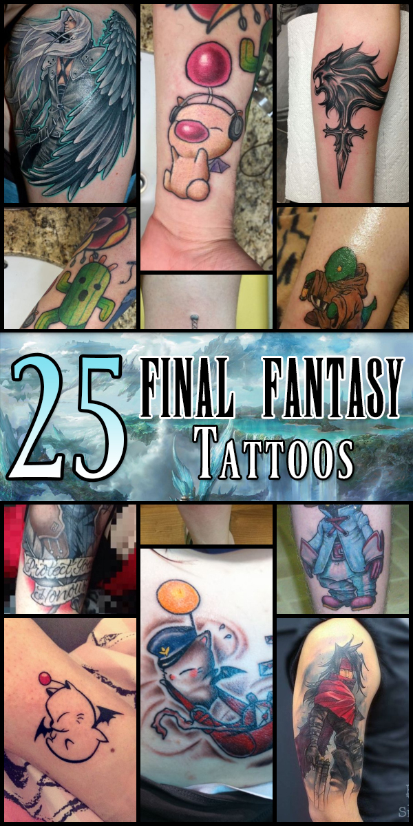 25 Final Fantasy Tattoos - The Body is a Canvas #FinalFantasy #tattoos #tattooideas