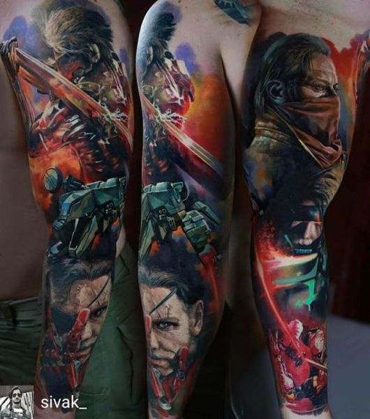 30 Metal Gear Tattoos - The Body is a Canvas #MetalGear #tattoos #tatooideas