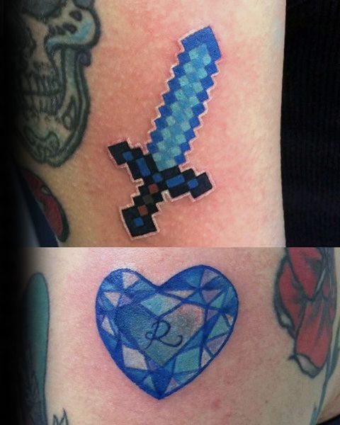 22 Minecraft Tattoos - The Body is a Canvas #Minecraft #tattoos #tattooideas