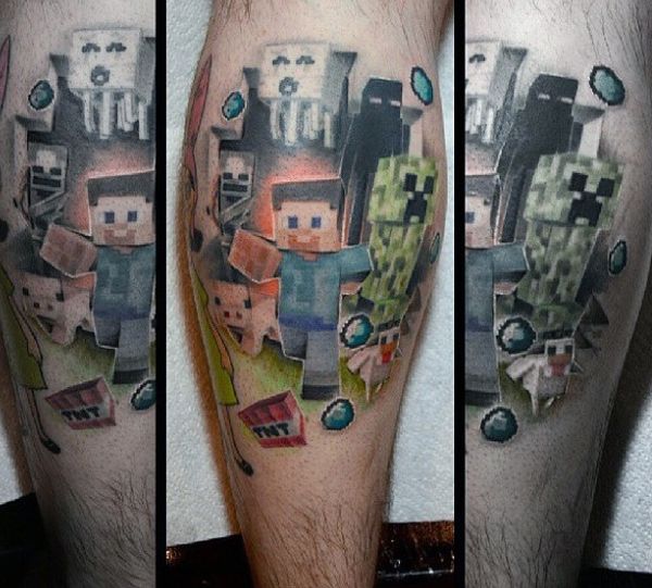 22 Minecraft Tattoos - The Body is a Canvas #Minecraft #tattoos #tattooideas