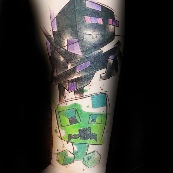 22 Minecraft Tattoos - The Body is a Canvas #Minecraft #tattoos #tattooideas