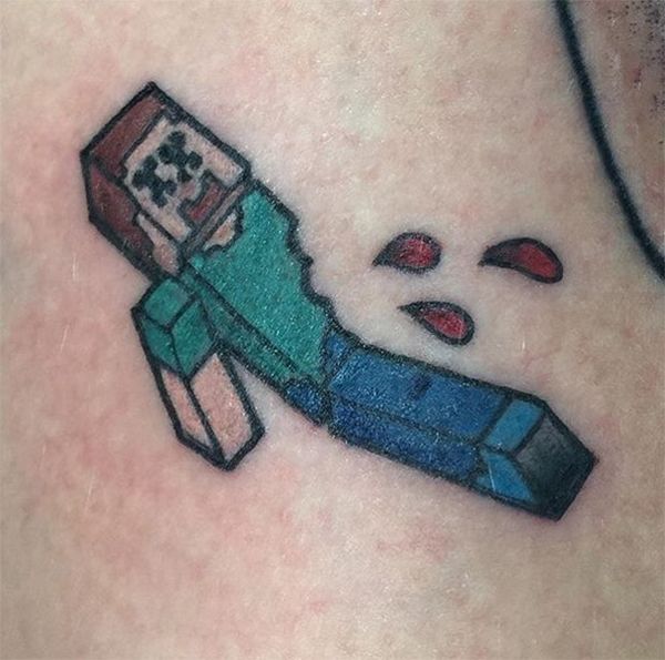 22 Minecraft Tattoos - The Body is a Canvas #Minecraft #tattoos #tattooideas