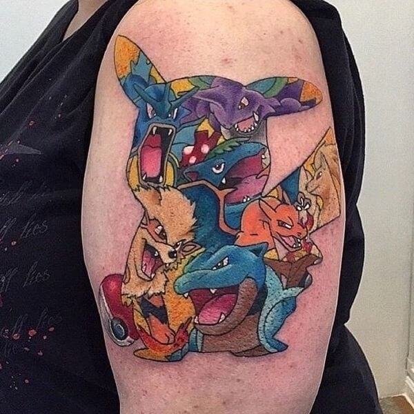 Pokemon Staryu Tattoo  American Traditional  Pokemon tattoo Collar bone  tattoo American traditional tattoo