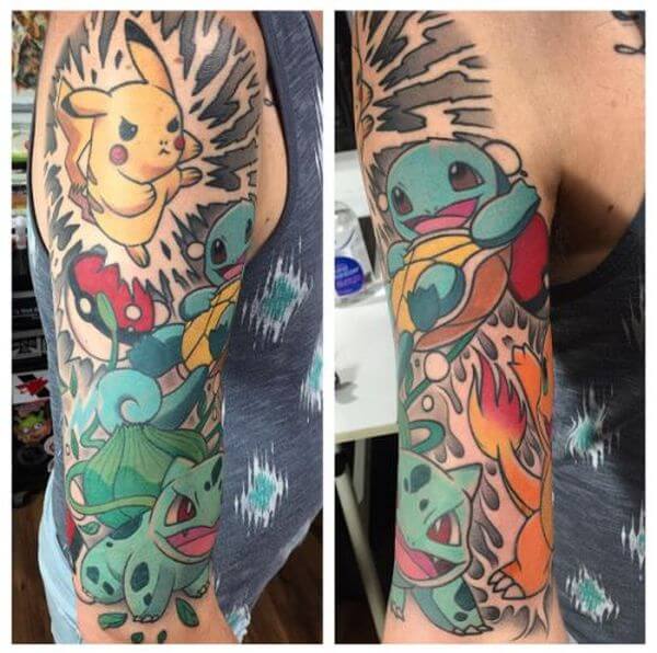 41 Pokémon Tattoos That Any Aspiring Pokémon Master Will Love - The Body is a Canvas #pokemon #tattoos #tattooideas