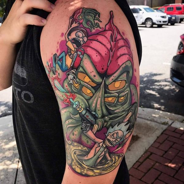 23 Rick and Morty Tattoos - The Body is a Canvas #RickAndMorty #tattoos #tattooideas