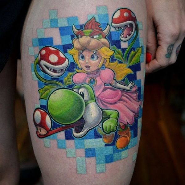 22 Super Mario Tattoos - The Body is a Canvas #SuperMario #tattoos #tattooideas