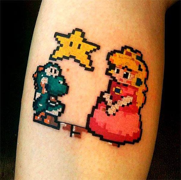 22 Super Mario Tattoos - The Body is a Canvas #SuperMario #tattoos #tattooideas