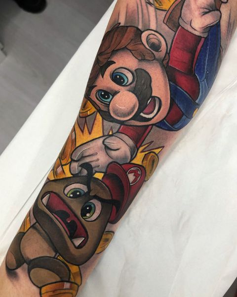 22 Super Mario Tattoos - The Body is a Canvas #SuperMario #tattoos #tattooi...