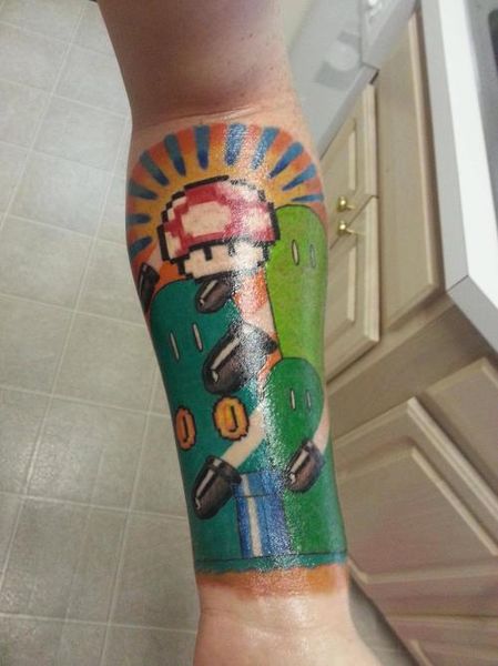 22 Super Mario Tattoos - The Body is a Canvas #SuperMario #tattoos #tattooideas